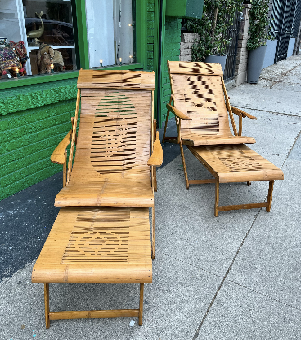 Lean Back, Not In | Mid-Century Japanese Bamboo Chaise Lounges
